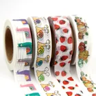 Декоративная лента для скрапбукинга сделай сам, Маскировочная бумажная полоска для фруктов, еды, животных, школьные и офисные принадлежности, 15 мм X 10 м