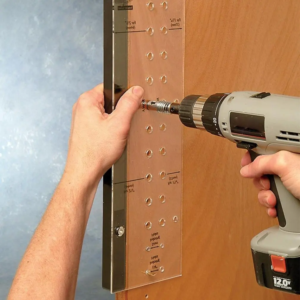 

Woodworking Shelf Pin Drilling Jig Multifunctional Hinge Hole Drilling Guide Locator for Cabinet Installation Punch Locator
