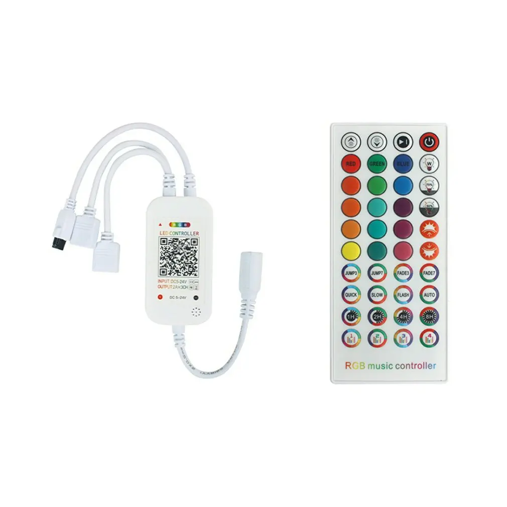 

Music RGB Led Controller Dual Signal Sound Sensor Wireless Music Control 40 Keys Strong Plastic Material