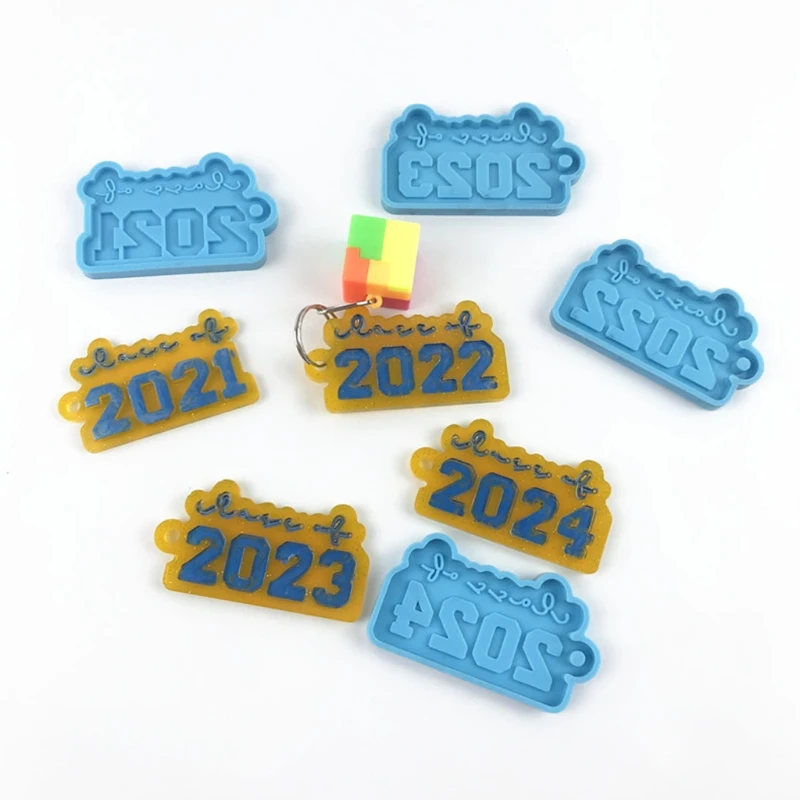 

2021/2022/2023/2024 Keychain Epoxy Resin Mold Pendant Casting Silicone Mould DIY Crafts Jewelry Home Decorations Casting Tools