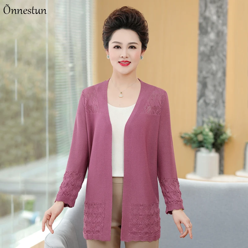 

Lace Cardigans Sweater Women Autumn Spring Sweater Tops Women Korean Fashion Outerwear Knitwear Long Female Cardigan