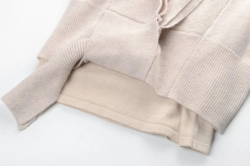 

New Temperament elegant knitting cardigan coat + pure color knitting condole belt two suits spring female