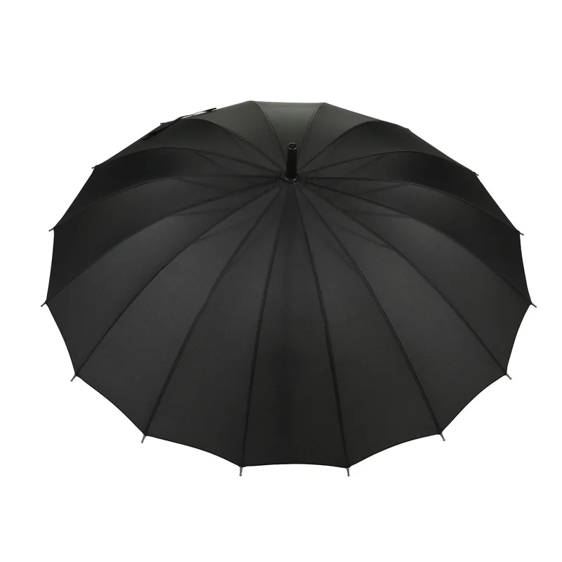 New black straight handle umbrella waterproof sunscreen long men gift | Дом и сад
