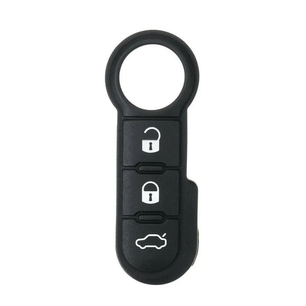 1 PC Black Rubber Fob Key Remote 3 Button Pad For Fiat 500 Panda Abarth Punto Car | Автомобили и мотоциклы
