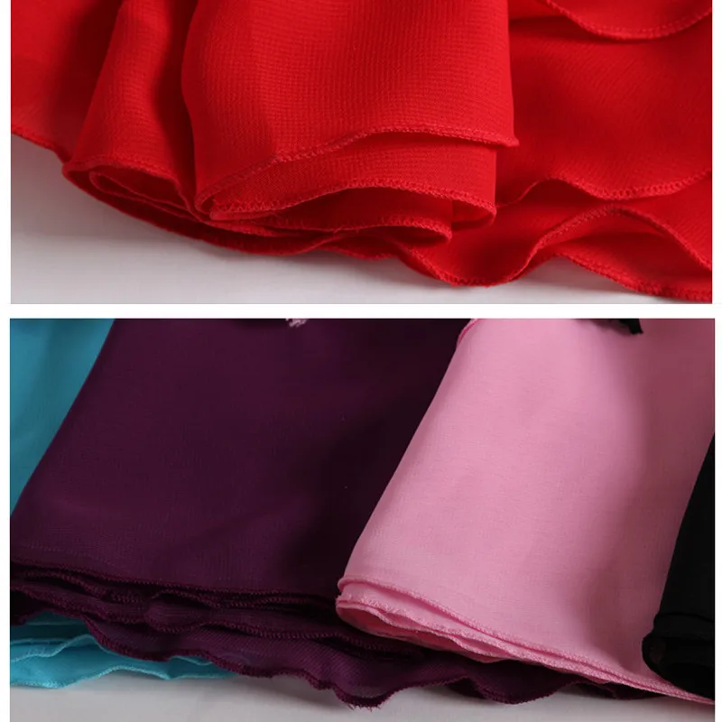 

2020 New Style Women's Chiffon Ballet Tutu Dance Skirt Dance Skate Wrap Scarf 3 Sizes Girl Basic Practice Ballet Skirt 13 Colors