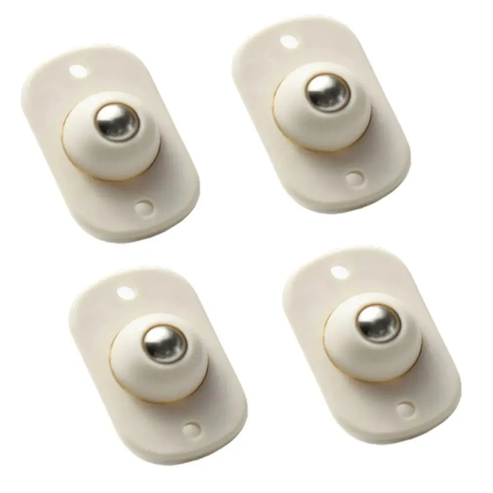 

4 pcs sticky pulley storage box caster trash can self-adhesive furniture wheel stainless steel ball lightweight