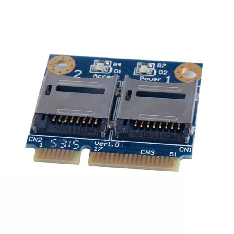 2 SSD HDD для ноутбука Dual Micro SD SDHC SDXC Для Mini PCIe устройство чтения карт памяти mPCIe в мини