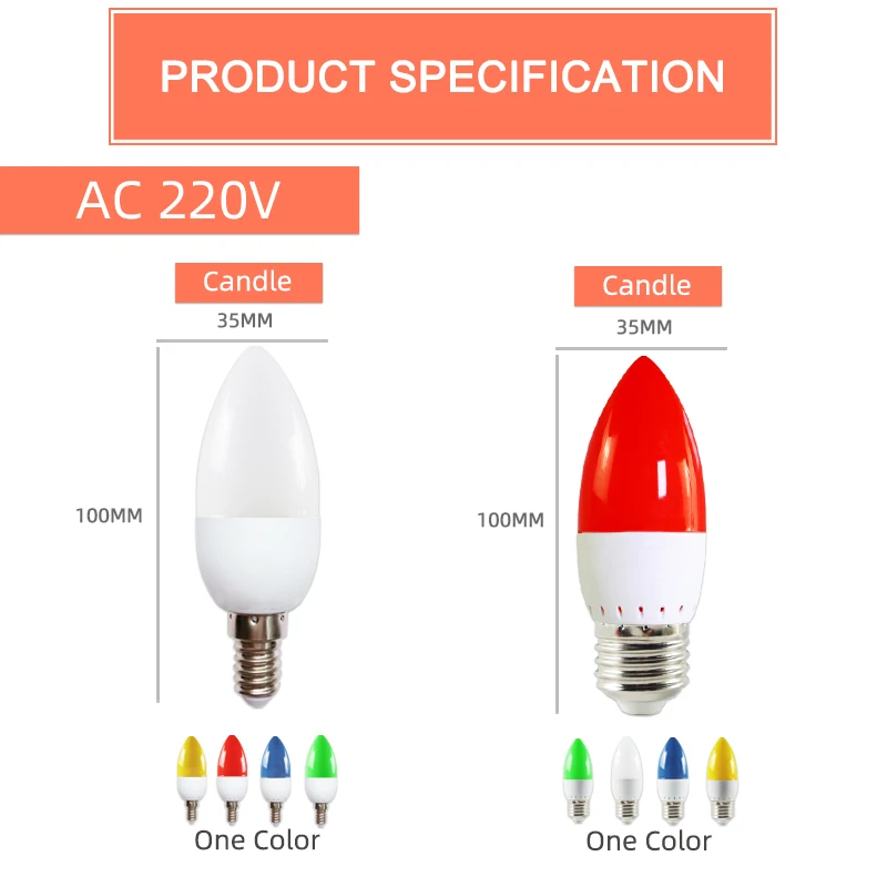 10 шт. светодиодный светильник E14 E27 3 Вт G45 C35 RGB цветной SMD 2835 AC 220 В 240 | Лампы и