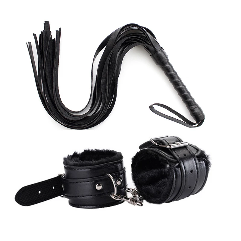 2 шт./компл. женский секс наручники ножные браслеты с плеткой БДСМ Набор