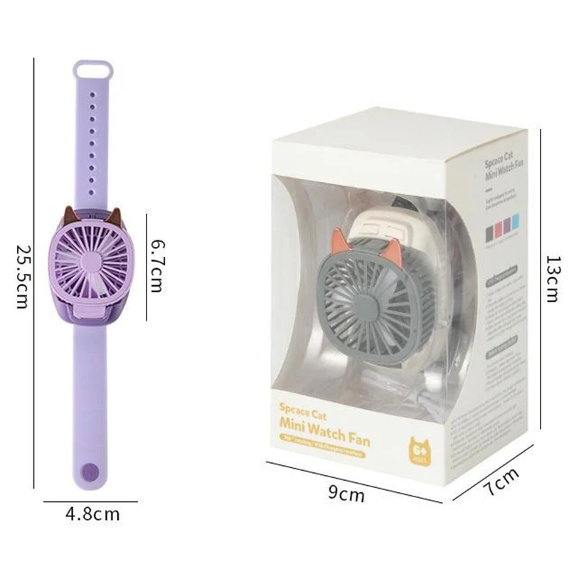 

Electric Portable Mini Watch Fan Handheld Third Gear Speed USB Fan for Home Office Outdoor Travel