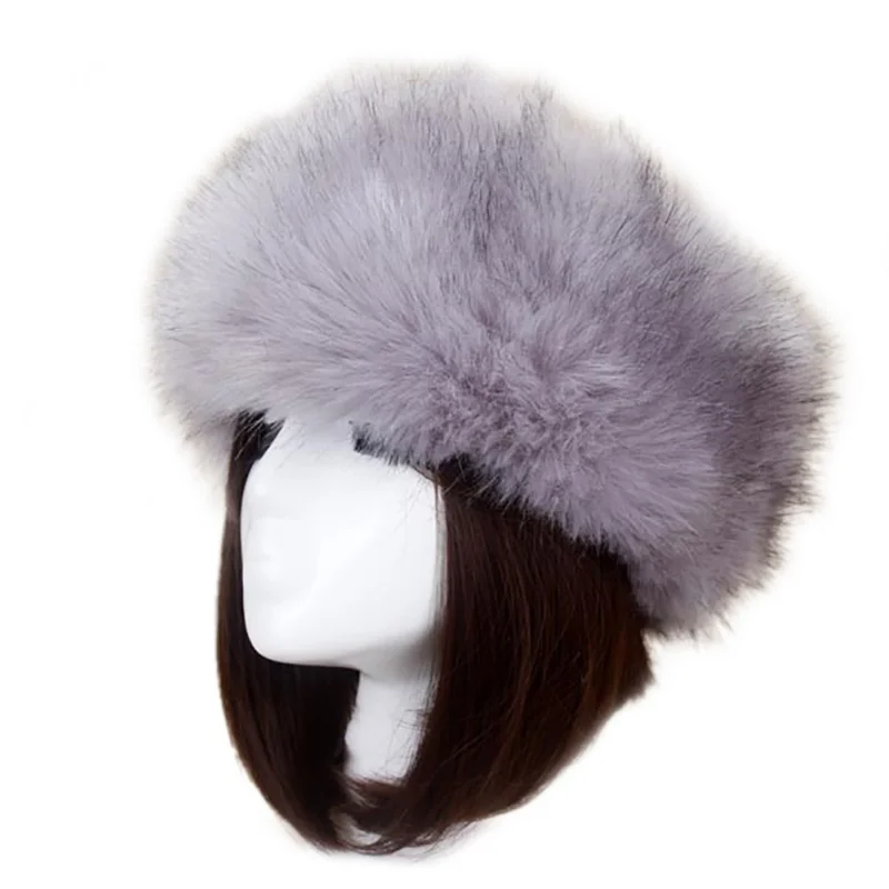 Зимняя шапка из искусственного меха стрейч Cossack Русский стиль теплая однотонная