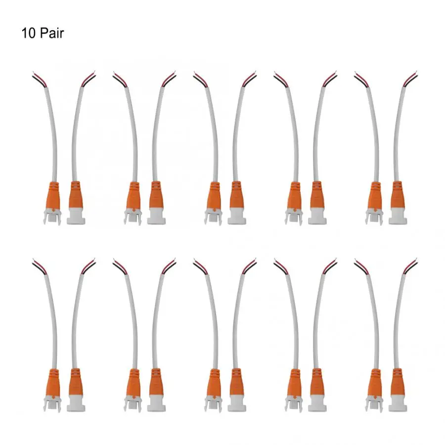 10 пар Штекерный гнездовой 2 контактный Соединительный кабель адаптер