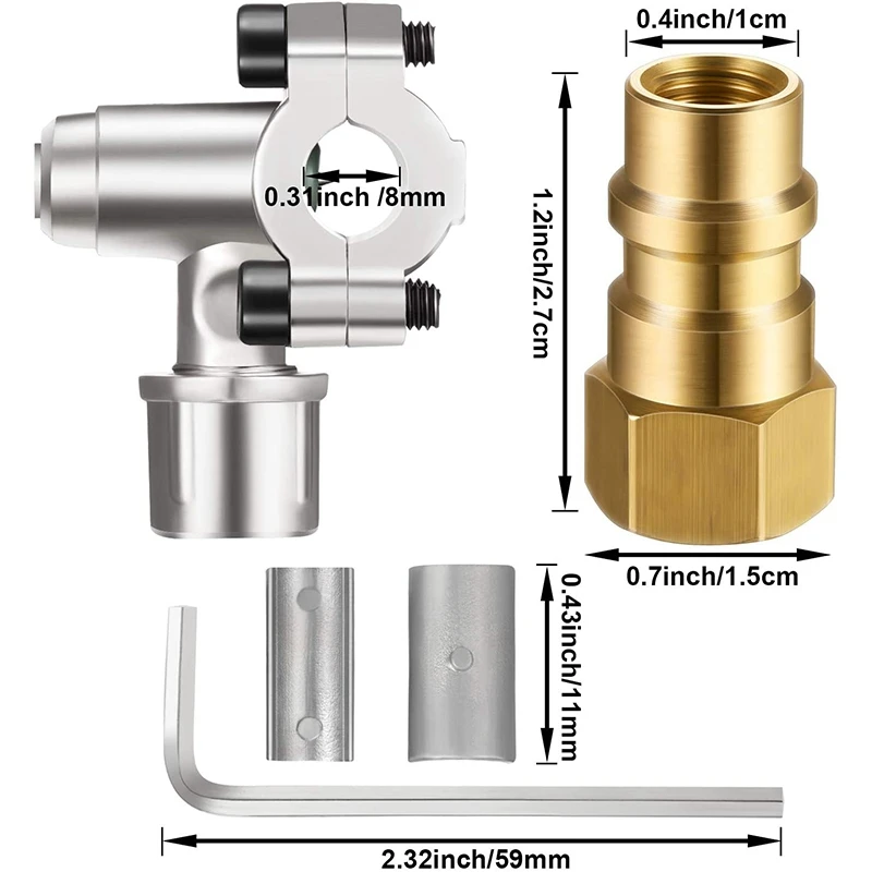 

3 Pack BPV31 Piercing Tap Valve Kits U-Charging Hose Refrigerant Can Tap with Gauge R134A Can Connect to R12/R22 Port