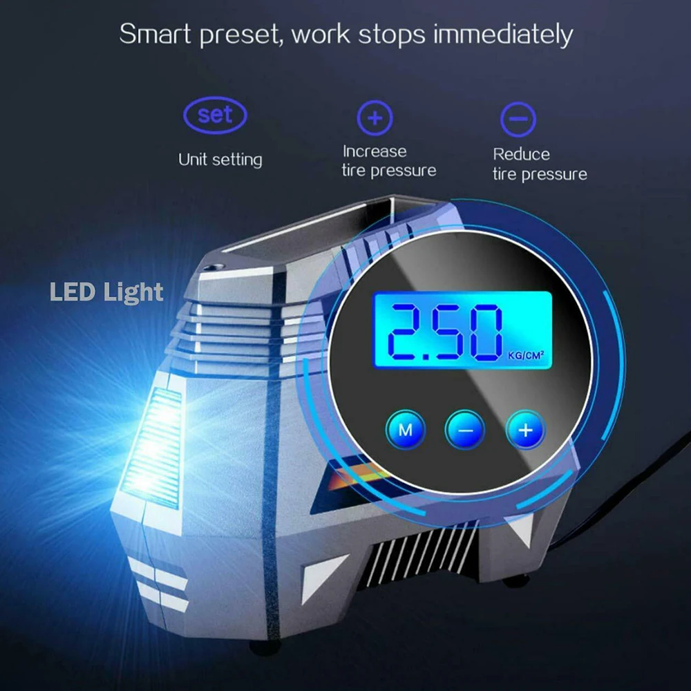 Портативный автомобильный ручной воздушный насос для зарядки 12 В 100 фунтов на