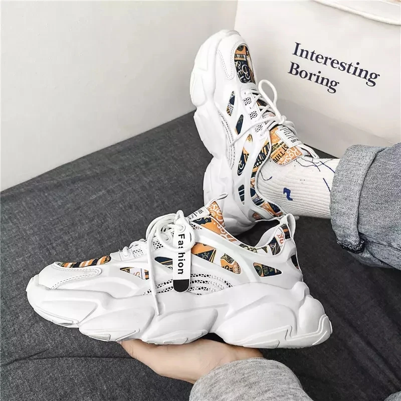 

Luxury Designer Men Shoes Blade Sole Big Size Breathable Men Sneakers Fashion Lightweight Vulcanized Shoes Zapatillas Hombre