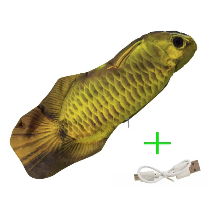 

Pet Cat USB Rechargeable Electric Wagging Tail Simulation Fish Toy Red Carp With lithium Battery 150ma