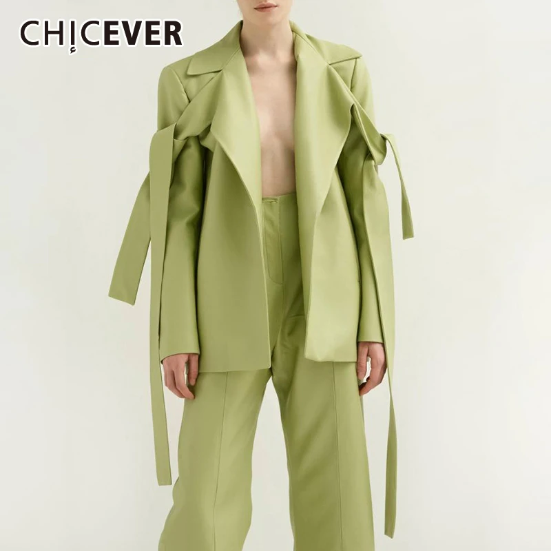 CHICEVER из искусственной кожи на шнуровке Женский комплект двух предметов воротник