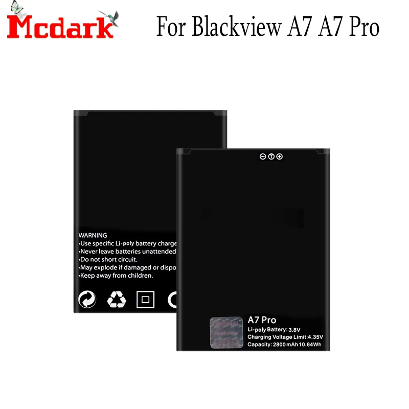 Аккумулятор для Blackview A7 батарея Accu 2800 мАч сменная Высококачественная Pro смартфона