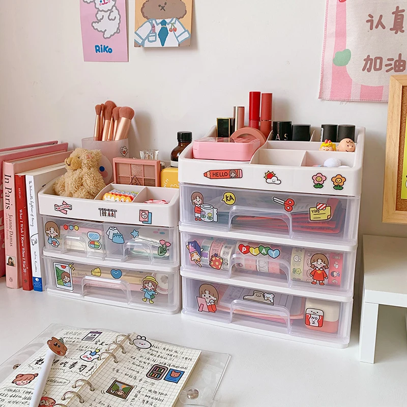 

Makeup Organizer Box Transparent Cosmetic Drawer Storage Box Desktop Jewelry Stationery Sundries Organizer Home Organizer
