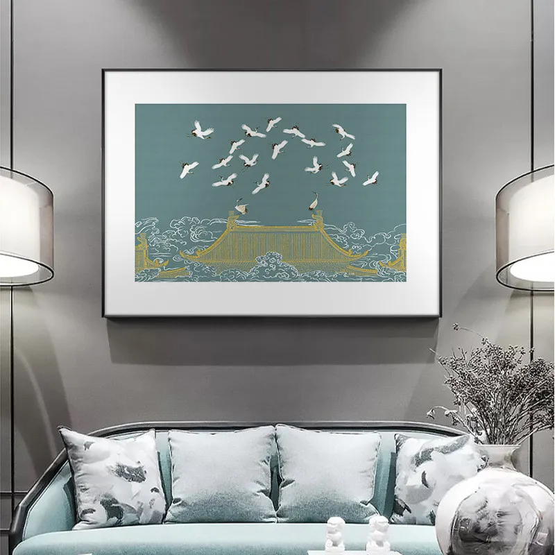 Постеры и плакаты в традиционном китайском стиле с изображением золотого здания