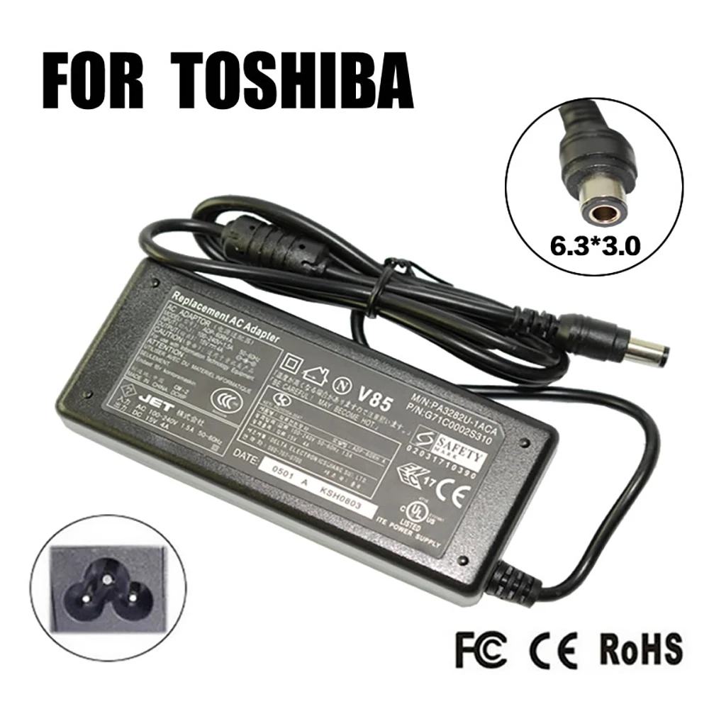 

15V 4A 6.3*3.0MM 60W Replacement For Toshiba For Satellite PA3282U-1ACA PA2450U-00489A 3220 Laptop AC Charger Power Adapter