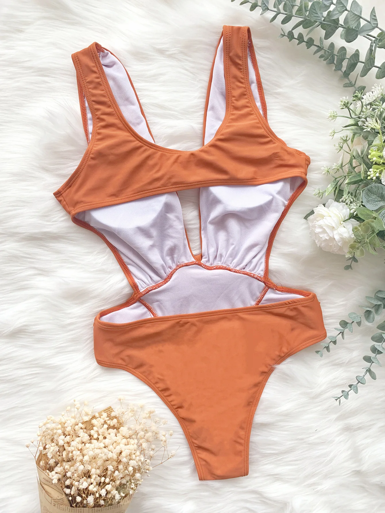 

Sexy One-piece Swimsuit Solid Halter Strappy Deep V Swimwear Female Beachwear Push-up Bathing Suit Hollowed Bikini 2021 Bikini