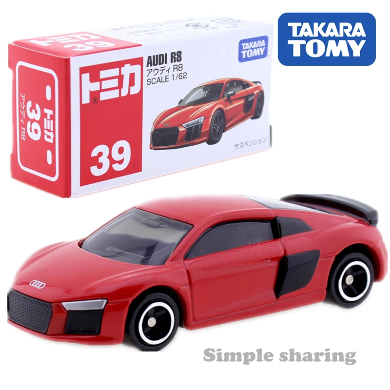 Takara Tomy Tomica No.39 Audi R8 модель комплект 1/62 Миниатюрный литой под давлением автомобиль
