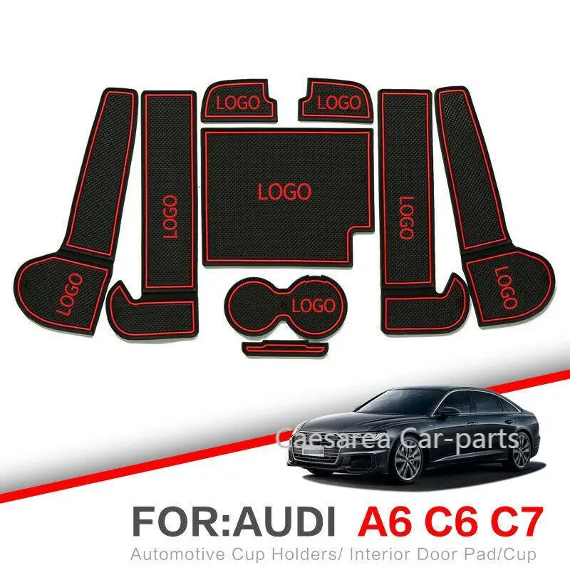 

Car Gate Slot Pad Water Coaster Interior Non-slip Mats For For Audi A6 2012-2015