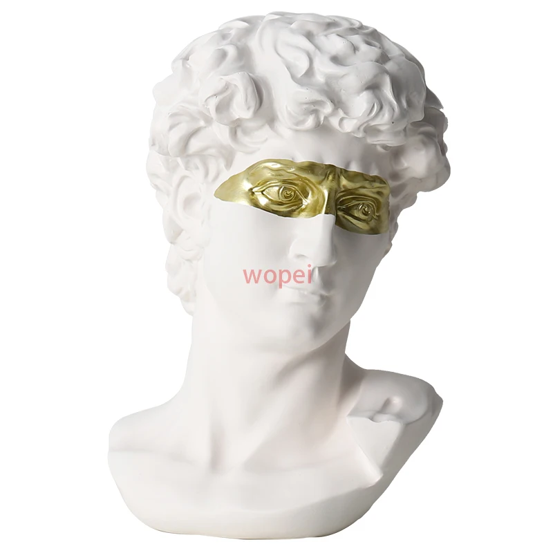 

Mythological Hero David Statue Portraits Bust Figurines OrnamentsResin Statue Crafts Sculpture Living Room Decoration