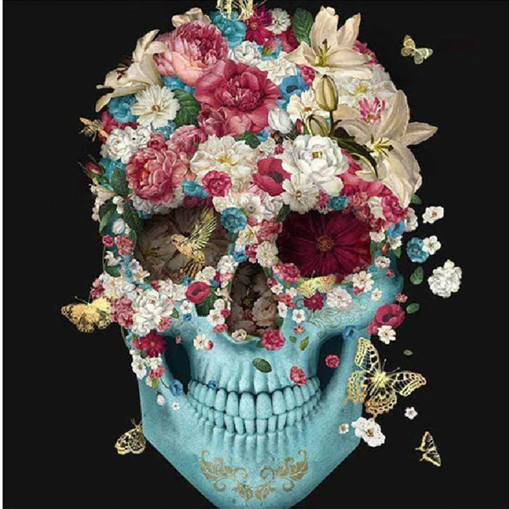 Картина для алмазной вышивки с изображением черепа квадратной/круглой