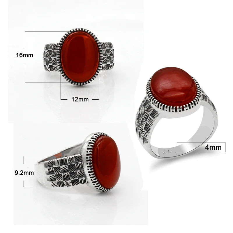 Турецкое ювелирное изделие большой серебряный натуральный камень: красный оникс