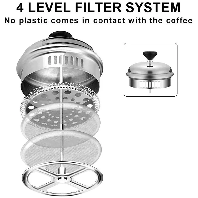 Soulhand Френч-пресс для приготовления кофе Термостойкое Стекло Чайник Легко моется