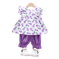 new summer baby girls clothes children fashion cartoon dress shorts 2pcssets toddler casual clothing suit kids outing costume