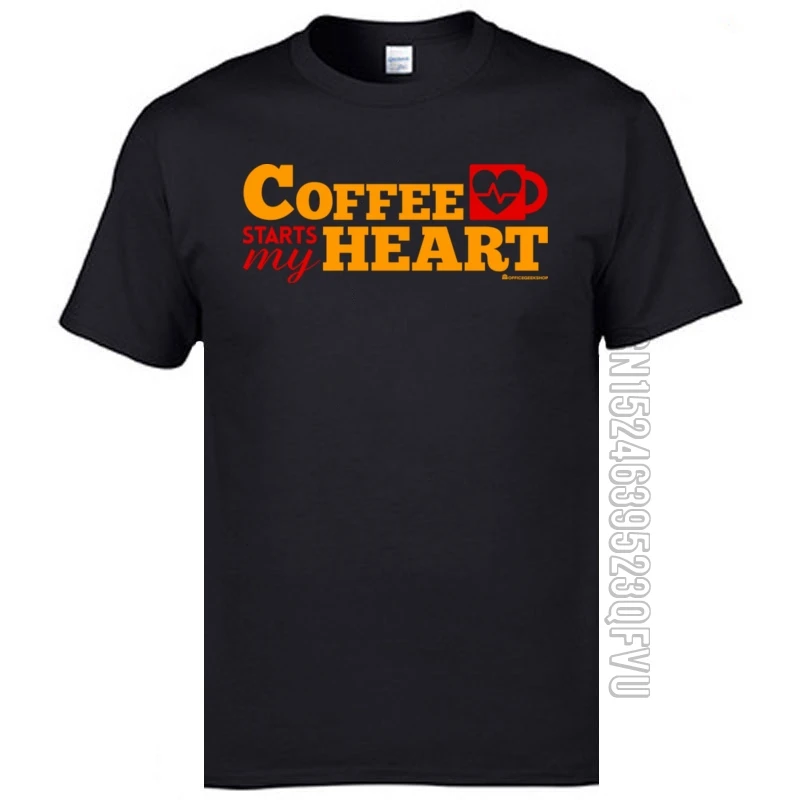 Пользовательские топы для взрослых Футболка 3D футболка кофе начинает мое сердце