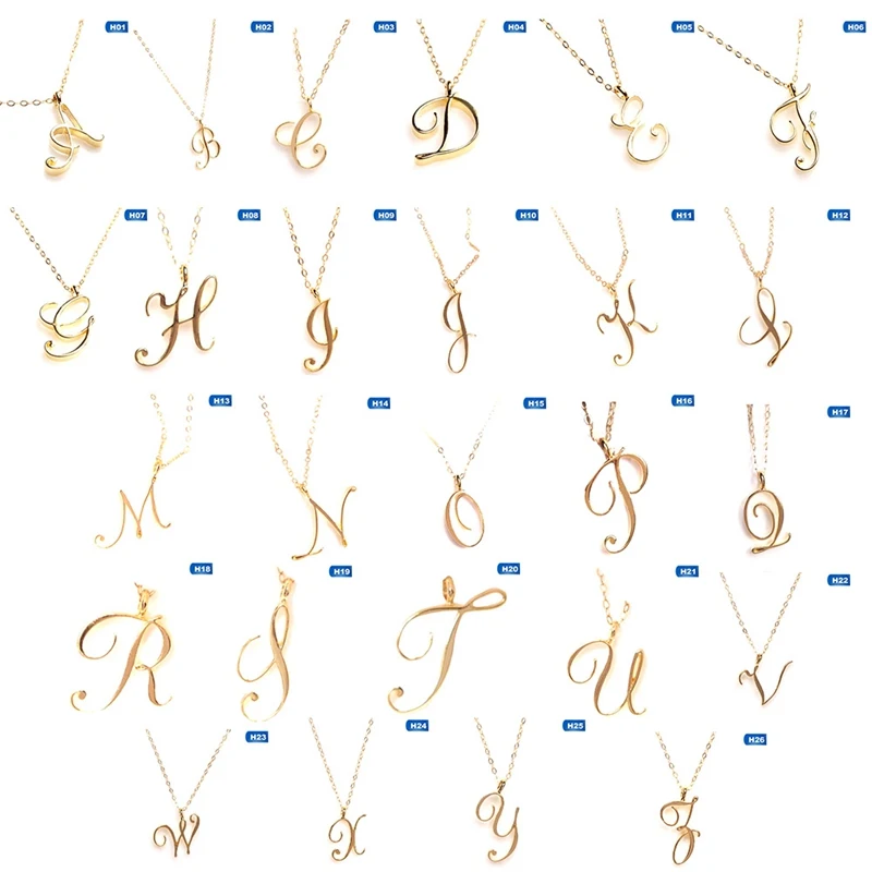 

26 Alphabet Letter Pendant Necklace For Women Gold/Silver Color Letter Necklace With Chain Jewelry Gift