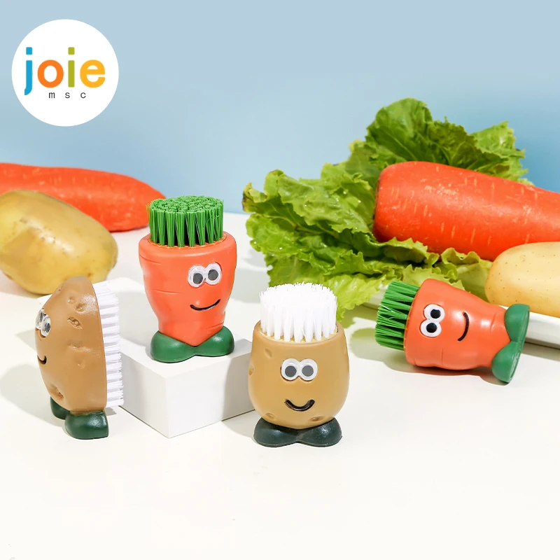 

Joie Fruit Vegetable Brush Creative Cute Shape Easy Cleaning Brush for Potato Carrot Ginger Nylon Home Gadgets Kitchen Tools