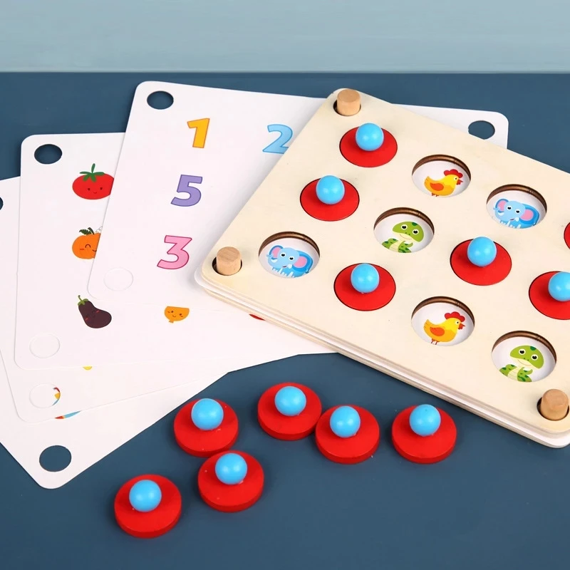 

Montessori Toys Interaction Game for Parent-child Memory Match Chess Popular Party Game Wooden Educational Toys for Children