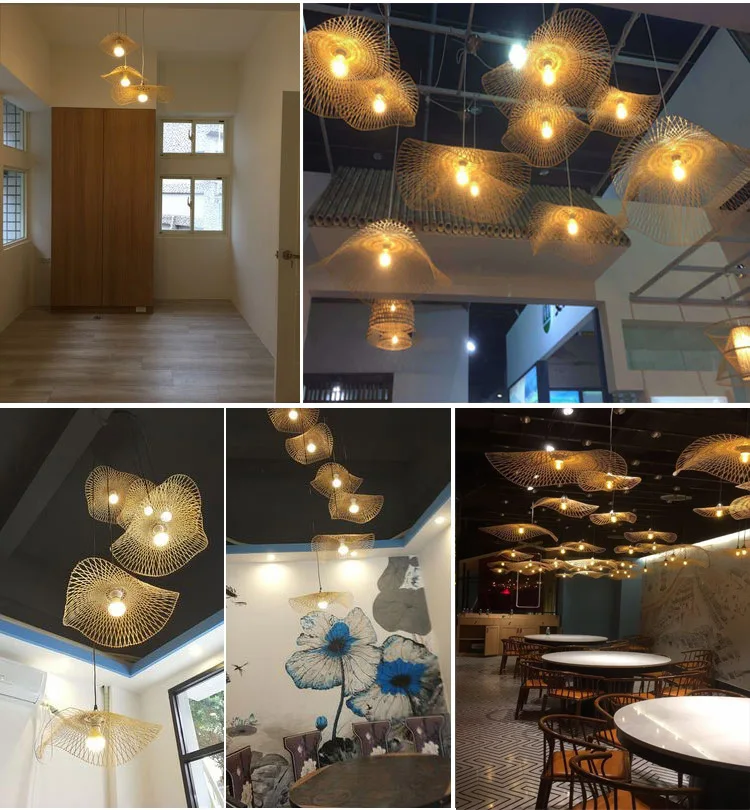 Креативная длинная люстра из бамбука ручной работы для лестницы в ЮгоВосточной