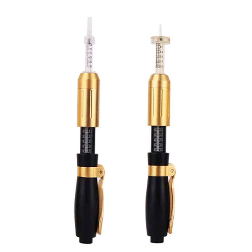 2in1 Meso Injection Gun Hyaluron Pen 0.3ml&0.5ml Head Gold Hyaluronique Acid Pen Lip Filler Jnjector Noninvasive Nebulizer