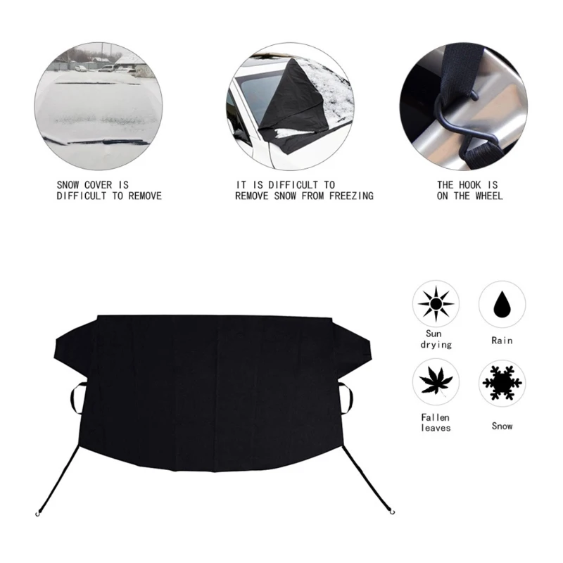 

Guard Windshield Sun Snow Shade Cover Black Cloth for front Window Wiper Visor R9CC