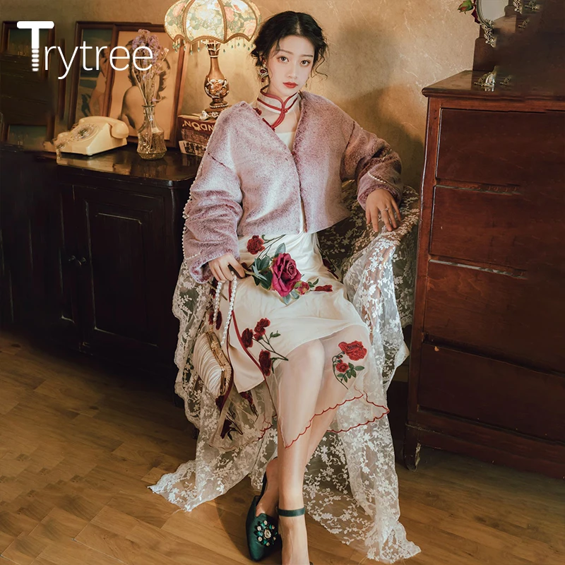 Весенний комплект из двух предметов Trytree 2020 повседневный однотонный Длинный