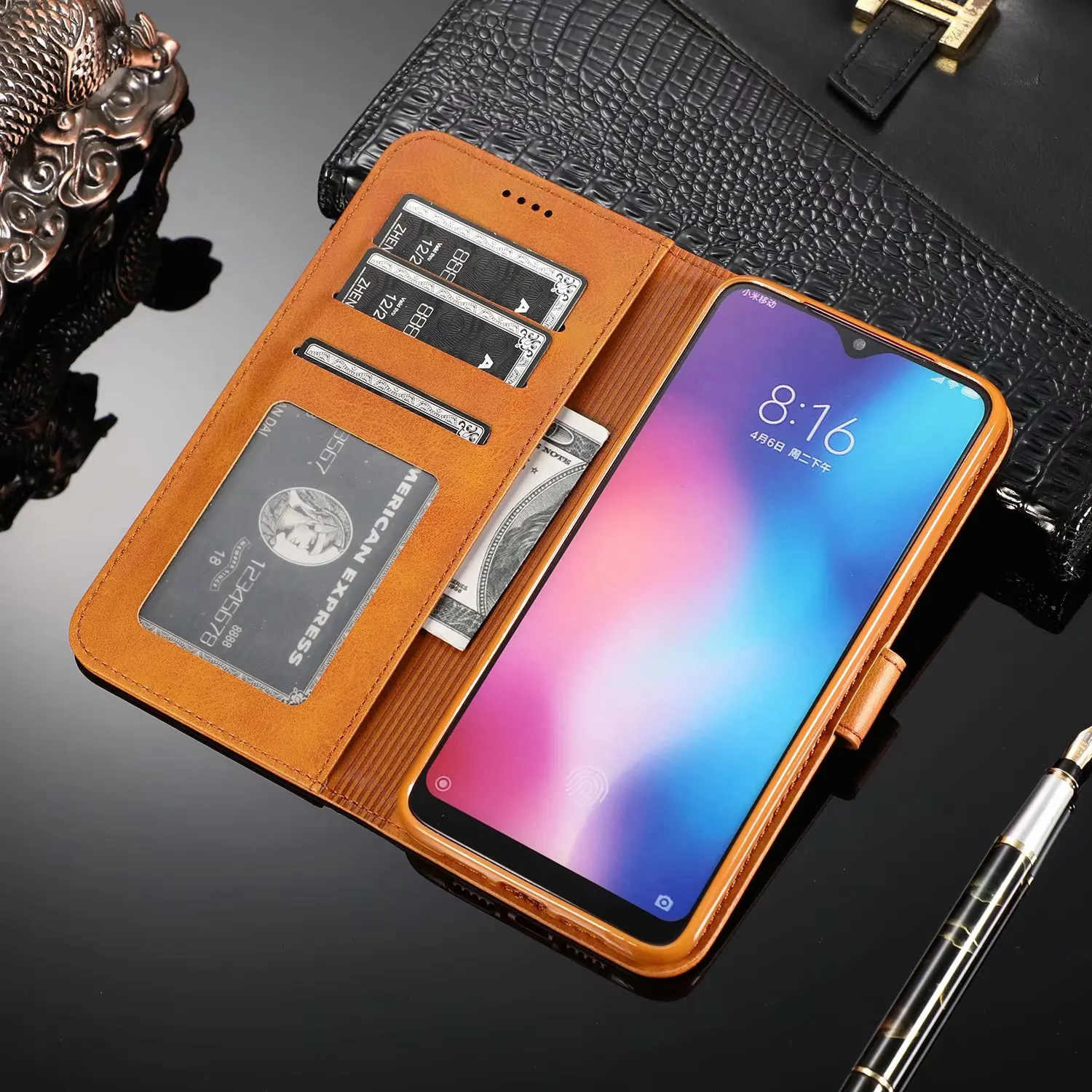 Деловой кожаный чехол для Xiaomi Redmi Note 8T 8 7 Pro 6 5 K30 K20 6A книжка RedMi Note8 Note7 Note8T|Бамперы| |