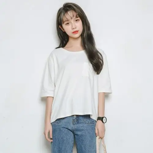 

2020 Tops T Shirt Women Cotton Female blue Tshirt Cotton