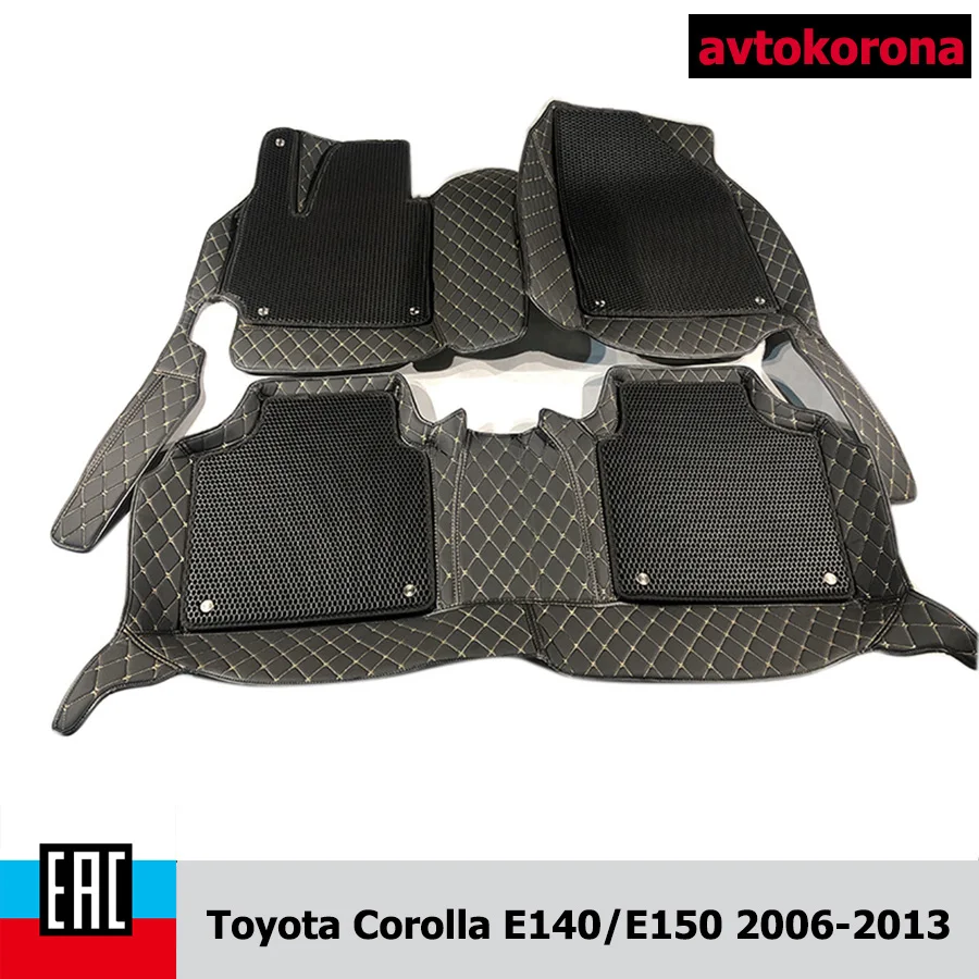 Car Floor Mats +EVA For Toyota Corolla E140/E150 2006-2013 left steering wheel and protective layer Silk loop Private - Цена: 128.52