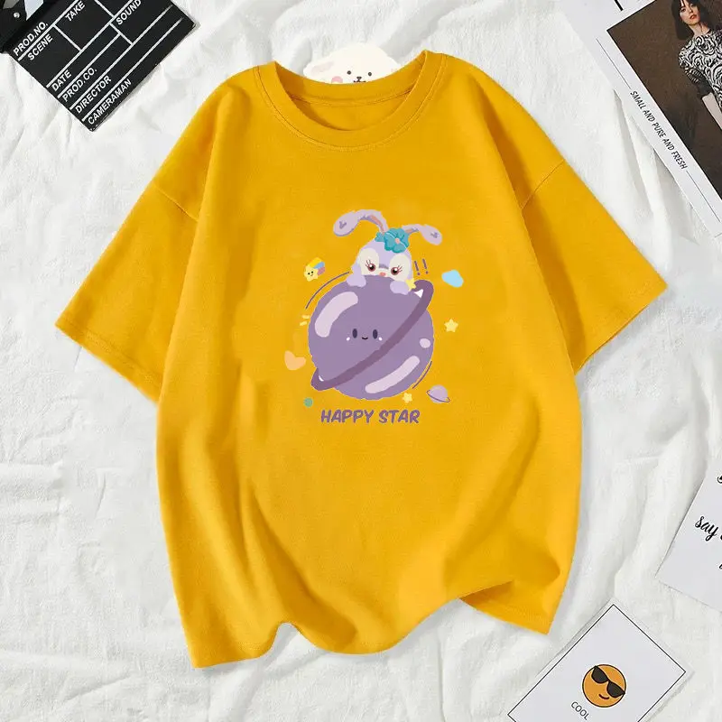 

Oversized T-shirt Top Anime Cotton T-shirt Short Sleeve Summer Dress Women's Loose Korean Half Sleeve Top Women's 2021 New Style