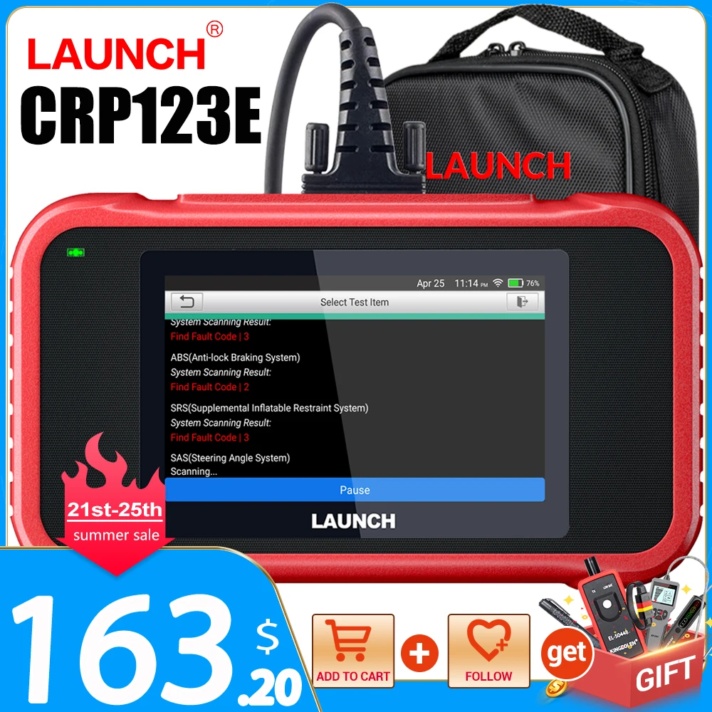 

LAUNCH X431 CRP123E OBD2 Car Scanner OBD OBDII Engine ABS Airbag SRS Transmission Automotive diagnostic Tools free update CRP123