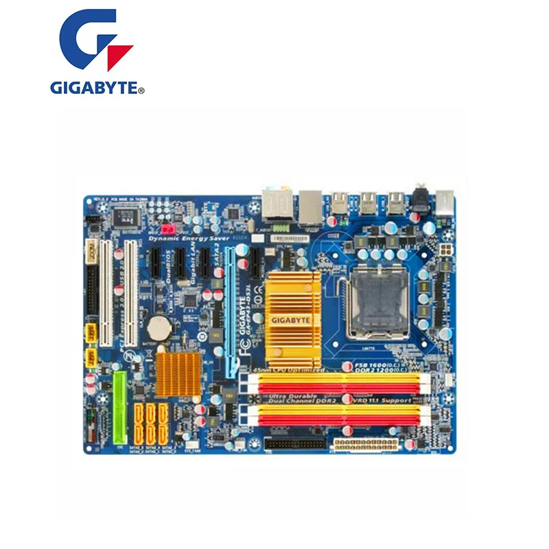 Материнская плата для Gigabyte оригинальная б/у настольного ПК с сокетом LGA 775 DDR2 ATX P43