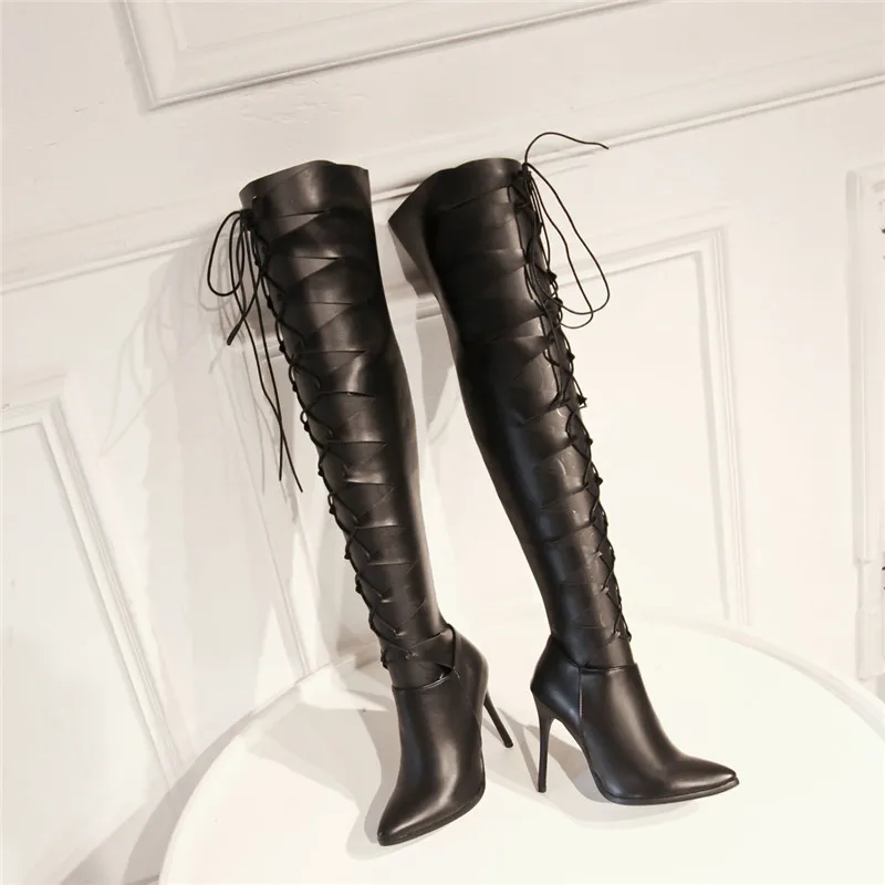 

Smirnova 2020 winter autumn new arrive sexy women over the knee boots party shoes fashion women's boots lace up high heels boots