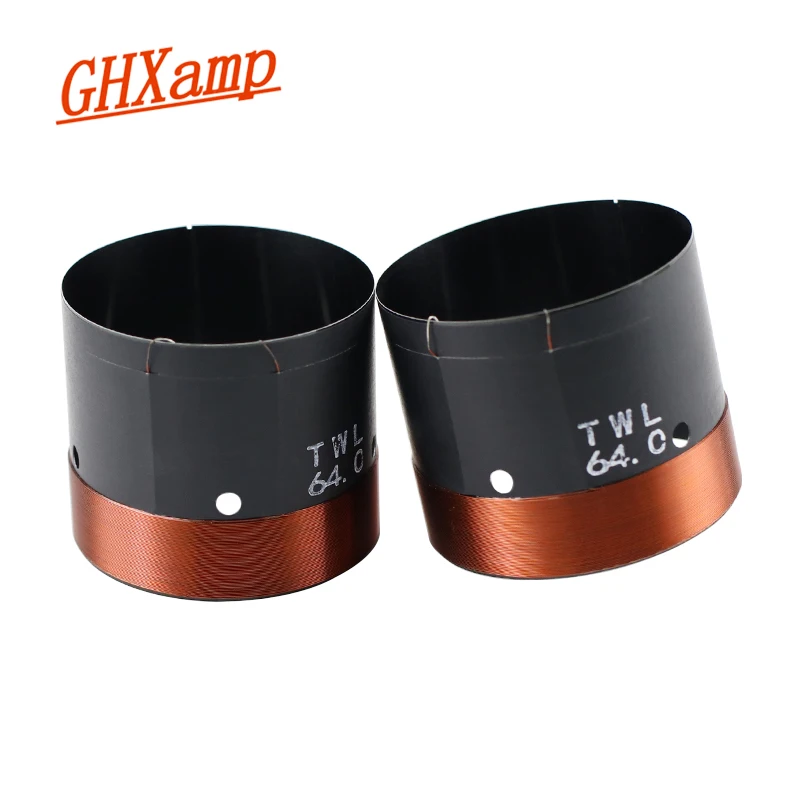 GHXAMP 64 мм басовая звуковая катушка 6Ohm низкочастотный динамик черный алюминий