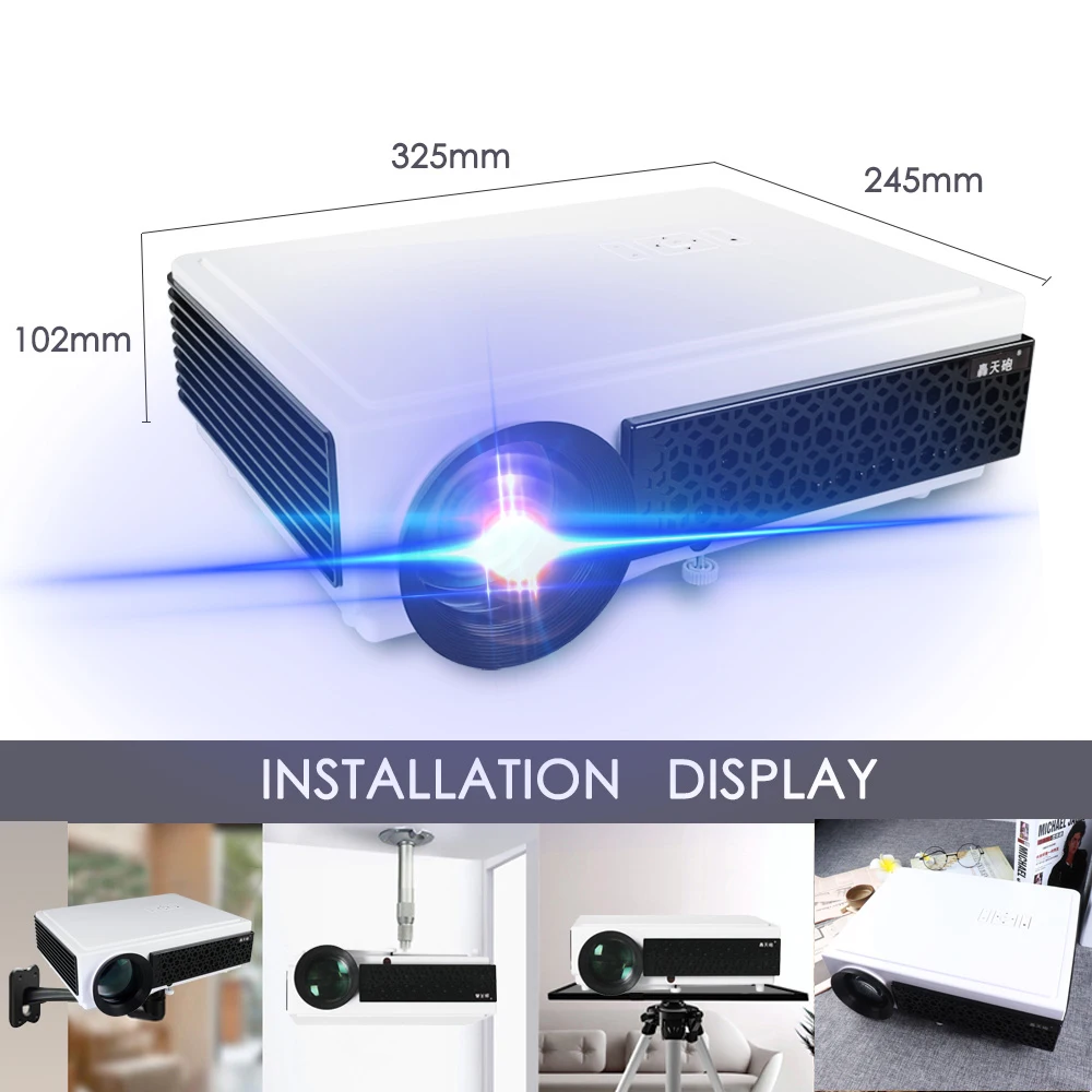 Светодиодный проектор Poner Saund LED 96 + 1080P 5500 люкс 10 м HDMI кабель или SD карта|home theater|home